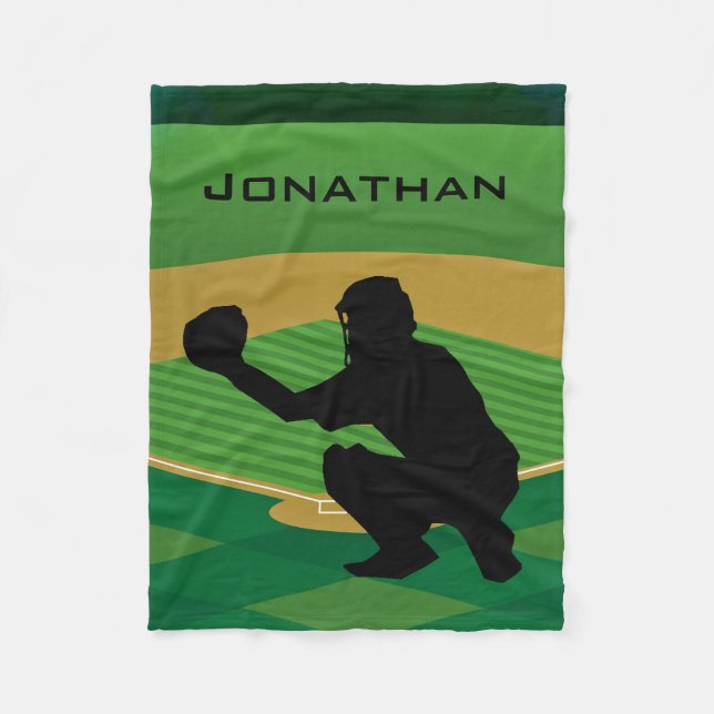 Baseball Design Fleece Blanket (Front)