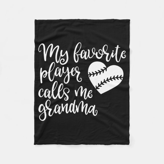 Baseball Design For Grandma Fleece Blanket (Front)