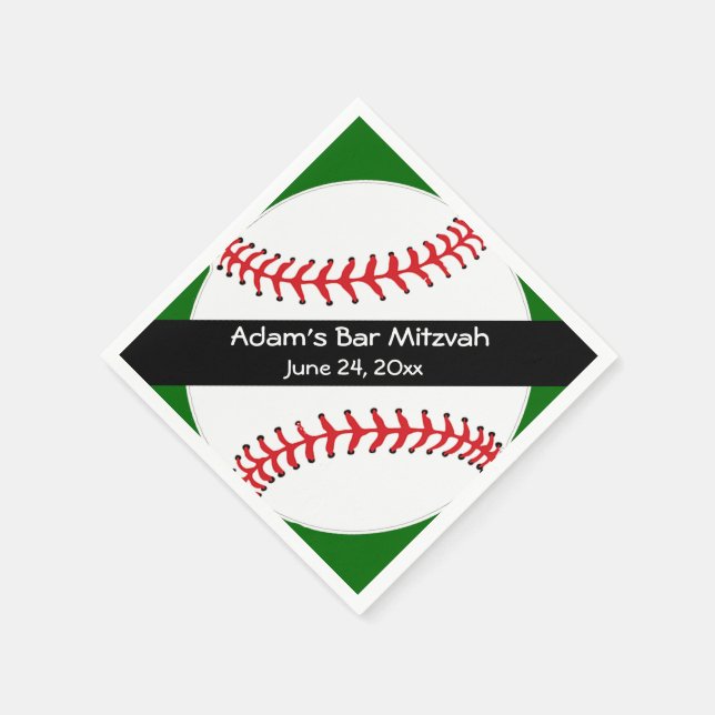 Baseball Design Paper Napkins (Corner)