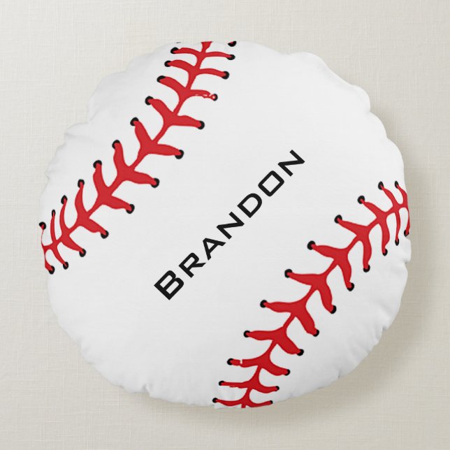 Baseball Design Round Pillow (Front)