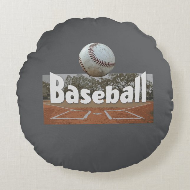 Baseball design  round pillow (Front)