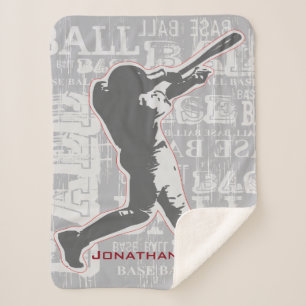 Baseball Design Sherpa Blanket