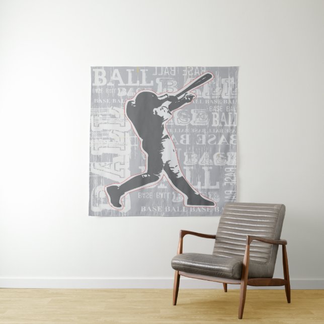 Baseball Design Wall Tapestry (In Situ)