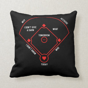 Baseball Diamond Fielding Chart Positions Names Throw Pillow