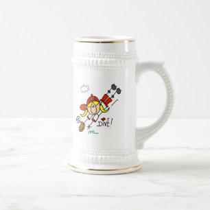 Baseball Dive Girls Softball T-shirts and Gifts Beer Stein