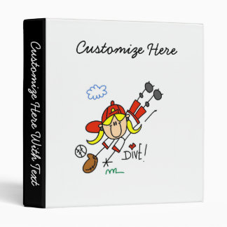 Baseball Dive Girls Softball T-shirts and Gifts Binder