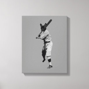 Baseball Dog Canvas Print
