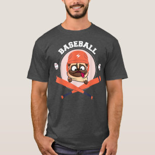 Baseball Dog Junior Pug Bomb Corked Bat T-Shirt