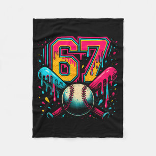 Baseball Drip 6 7 Number 67 Six Seven Meme Mens Bo Fleece Blanket