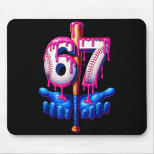 Baseball Drip 6 7 Number 67 Six Seven Meme Mens Bo Mouse Pad