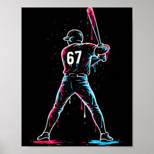 Baseball Drip 6 7 Number 67 Six Seven Meme Mens Bo Poster