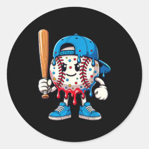 Baseball Drip Baseball Life Style 101 Apparel Yout Classic Round Sticker