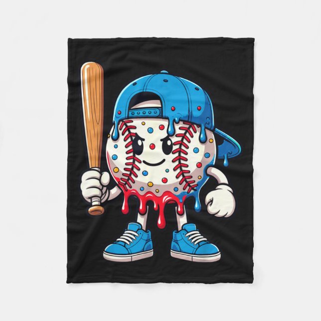 Baseball Drip Baseball Life Style 101 Apparel Yout Fleece Blanket (Front)