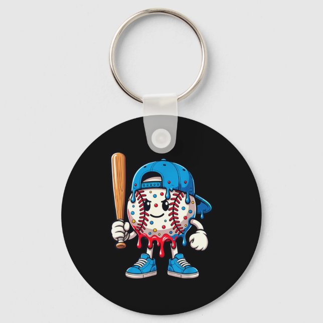 Baseball Drip Baseball Life Style 101 Apparel Yout Keychain (Front)