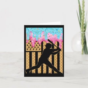 Baseball Drip Bat Boy Girls Dripping Ice Cream Ame Card
