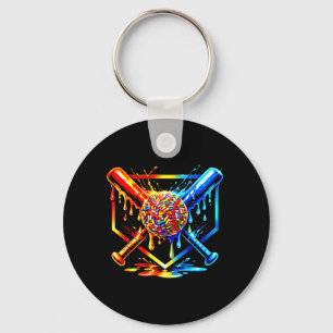 Baseball drip boy Baseball ice Cream Kids Lover Keychain