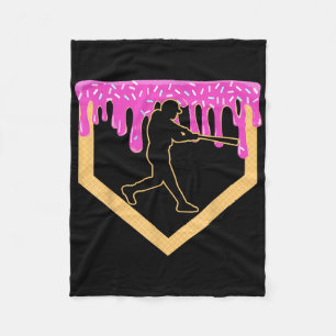 Baseball Drip Boy Home Plate Ice Cream Youth Baseb Fleece Blanket