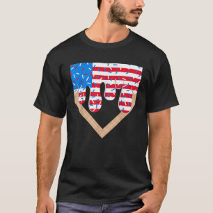 Baseball Drip Boy Ice Cream Patriotic American Fla T-Shirt