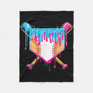 Baseball Drip Boy Ice Cream Sprinkle Youth Basebal Fleece Blanket