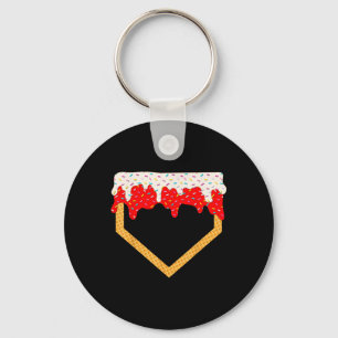 Baseball Drip Boys Home Plate Ice Cream Sprinkles Keychain