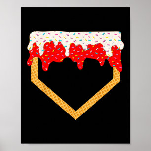 Baseball Drip Boys Home Plate Ice Cream Sprinkles Poster