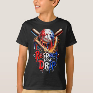 Baseball Drip Boys Home Plate Respect The Drip 4th T-Shirt