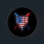 Baseball Drip Boys Ice Cream Patriotic American Fl 2 Inch Round Button<br><div class="desc">Baseball Drip Boys Ice Cream Patriotic American Flag</div>