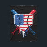 Baseball Drip Boys Ice Cream Patriotic American Fl Fleece Blanket<br><div class="desc">Baseball Drip Boys Ice Cream Patriotic American Flag</div>