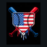 Baseball Drip Boys Ice Cream Patriotic American Fl Poster<br><div class="desc">Baseball Drip Boys Ice Cream Patriotic American Flag</div>