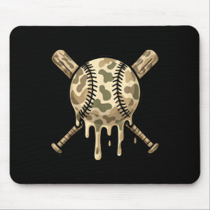 Baseball Drip Camo Baseball Bats Boys Sports Cool Mouse Pad