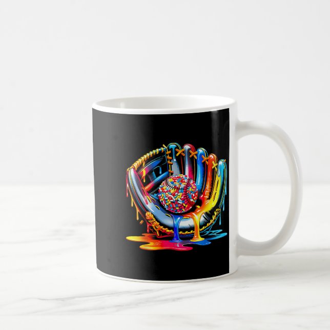 Baseball Drip for Boys Ice Cream Drip Baseball Coffee Mug (Right)