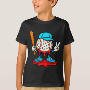 Baseball Drip For Boys Ice Cream Drip Baseball  T-Shirt