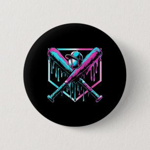 Baseball Drip For Boys Ice Cream Drip Youth Boys B 2 Inch Round Button