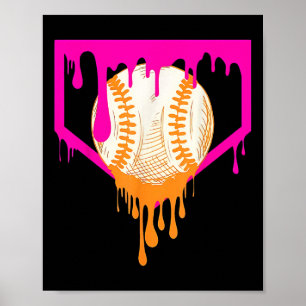 Baseball Drip For Boys Ice Cream Drip Youth Boys B Poster