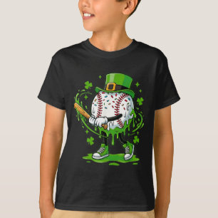 Baseball Drip For Boys Ice Cream Drip Youth St Pat T-Shirt