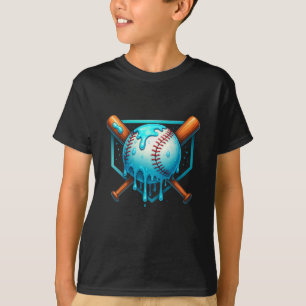 Baseball Drip For Boys Ice Cream Dripping Youth Ba T-Shirt