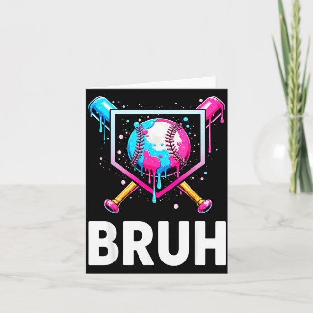 Baseball Drip Funny Bruh Ice Cream Dripng Matching Card (Front)