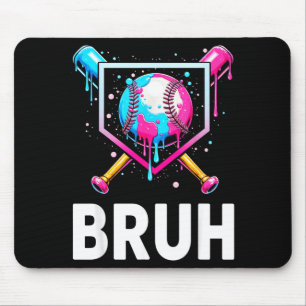 Baseball Drip Funny Bruh Ice Cream Dripng Matching Mouse Pad