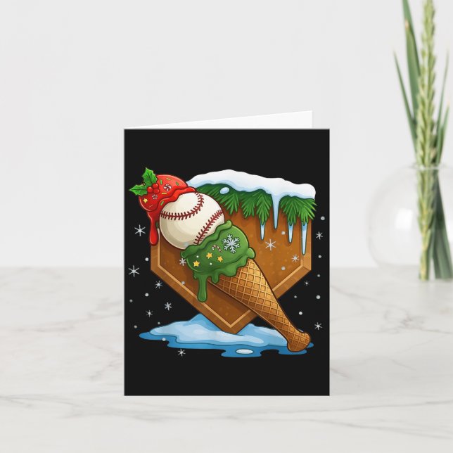 Baseball Drip Funny Christmas Baseball Player Matc Card (Front)