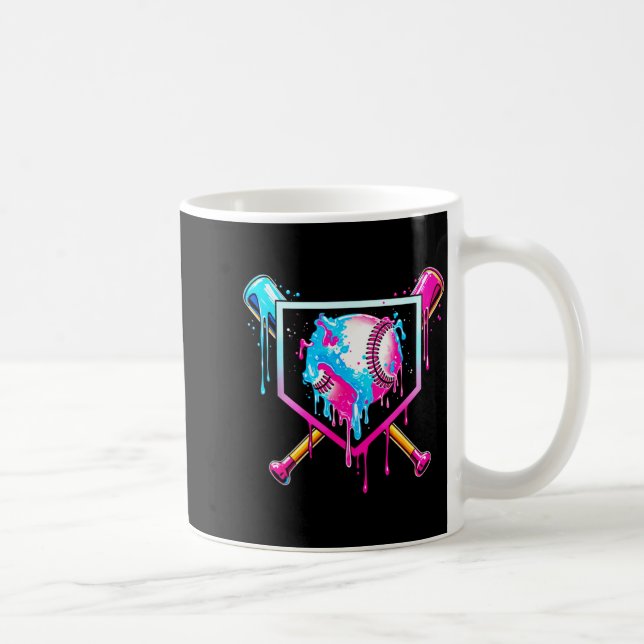 Baseball Drip Funny Ice Cream Dripng Matching Fami Coffee Mug (Right)