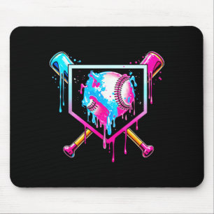 Baseball Drip Funny Ice Cream Dripng Matching Fami Mouse Pad
