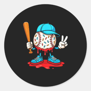 Baseball Drip Gifts Baseball Life Style 101 Appare Classic Round Sticker