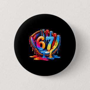 Baseball Drip Ice Cream 67 Baseball Lifestyle 101  2 Inch Round Button