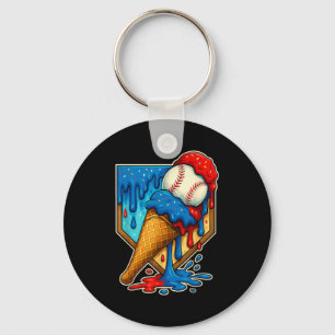 Baseball Drip Ice Cream 6 7 Number 67 Six Seven Me Keychain