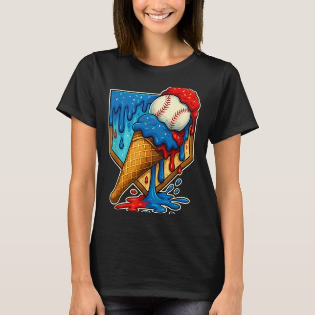 Baseball Drip Ice Cream 6 7 Number 67 Six Seven Me T-Shirt (Front)