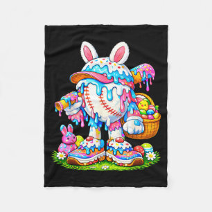 Baseball Drip Ice Cream Apparel Youth Boy Easter Fleece Blanket