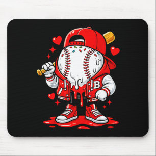 Baseball Drip Ice Cream Apparel Youth Boy Valentin Mouse Pad