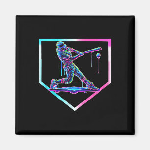 Baseball Drip Ice Cream Baseball Home Plate Boys B Magnet