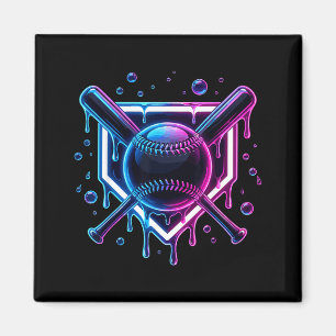 Baseball Drip Ice Cream Bat Kids  Magnet