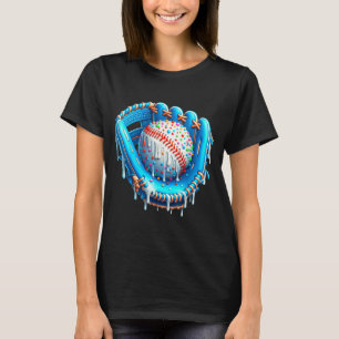 Baseball Drip Ice Cream Glove With Sprinkles Ball T-Shirt